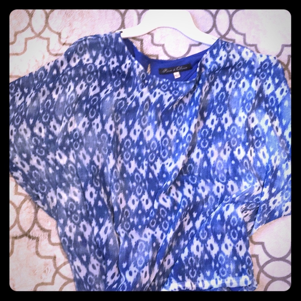 Blue and white blouse